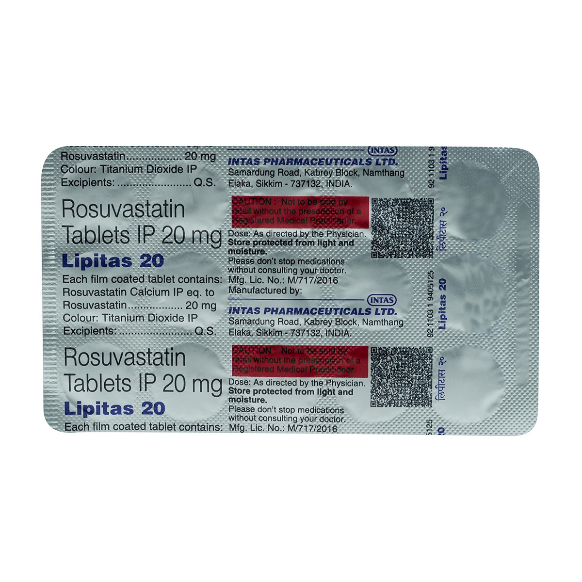 Lipitas 20 mg Tablet 15's, Pack of 15 TabletS Lipitas 20 mg Tablet 15's, Pack of 15 TabletS