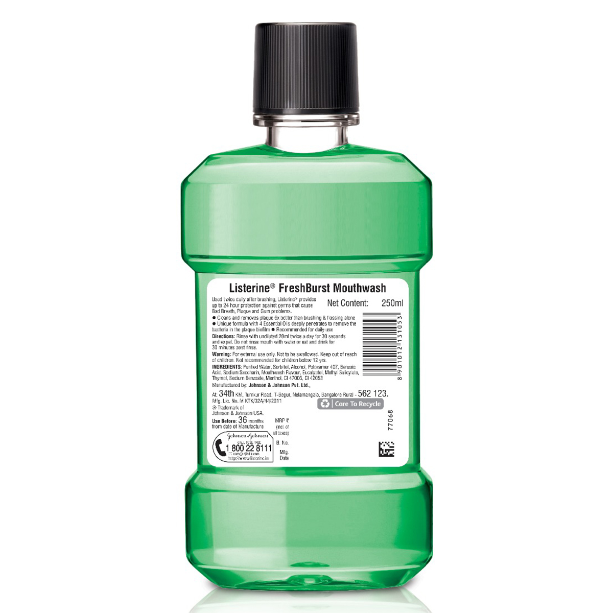 Listerine Freshburst Mouthwash, 250 ml, Pack of 1 Listerine Freshburst Mouthwash, 250 ml, Pack of 1