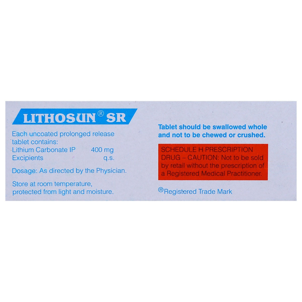 Lithosun SR Tablet 10's, Pack of 10 TABLETS Lithosun SR Tablet 10's, Pack of 10 TABLETS