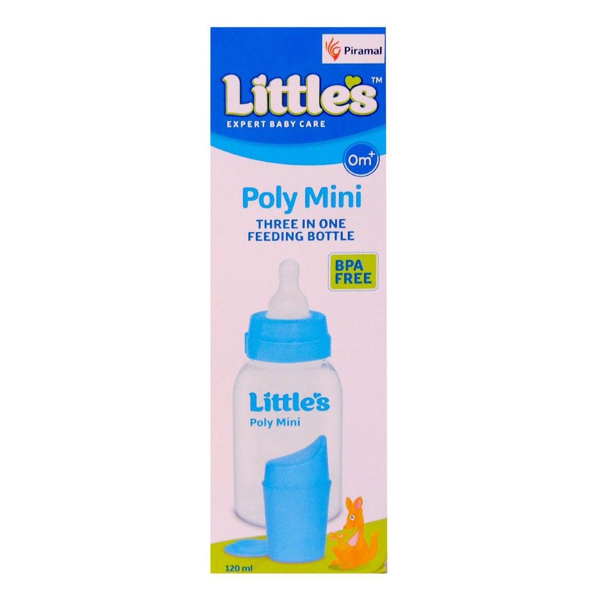 Little's Poly Mini Blue Feeding Bottle, 120ml, Pack of 1 Little's Poly Mini Blue Feeding Bottle, 120ml, Pack of 1