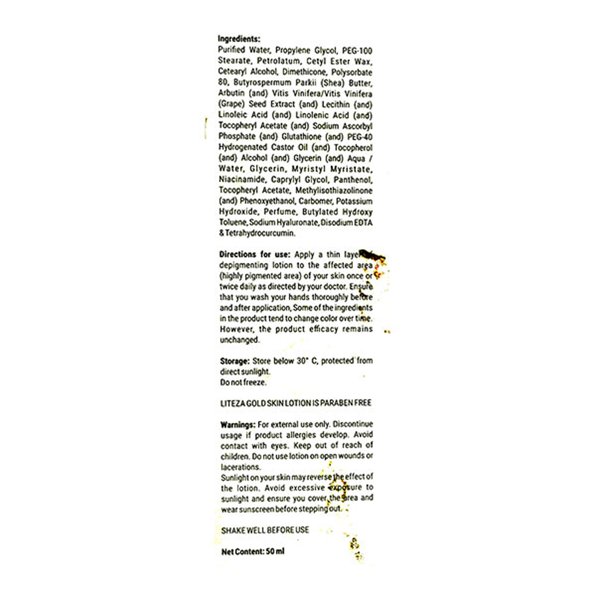 Liteza Gold Skin Lotion 50 ml, Pack of 1 Liteza Gold Skin Lotion 50 ml, Pack of 1