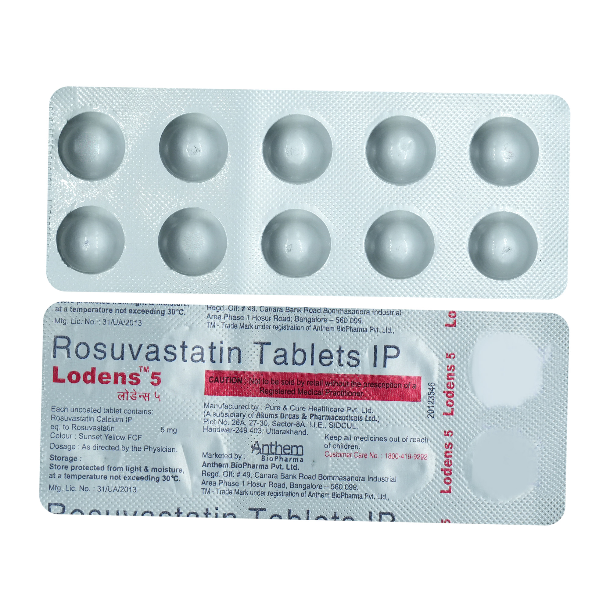 LODENS 5MG TABLET, Pack of 10 TABLETS LODENS 5MG TABLET, Pack of 10 TABLETS