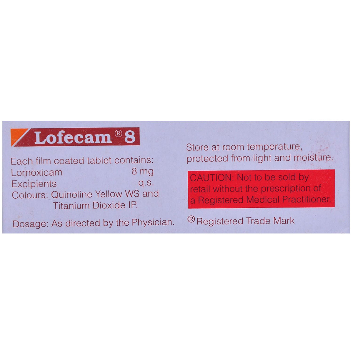 Lofecam 8 Tablet 10's, Pack of 10 TABLETS Lofecam 8 Tablet 10's, Pack of 10 TABLETS