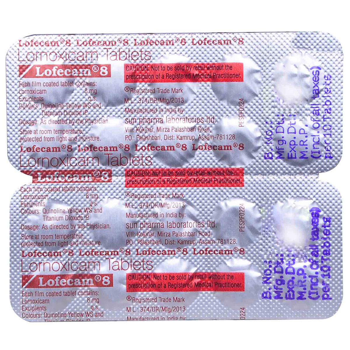 Lofecam 8 Tablet 10's, Pack of 10 TABLETS Lofecam 8 Tablet 10's, Pack of 10 TABLETS