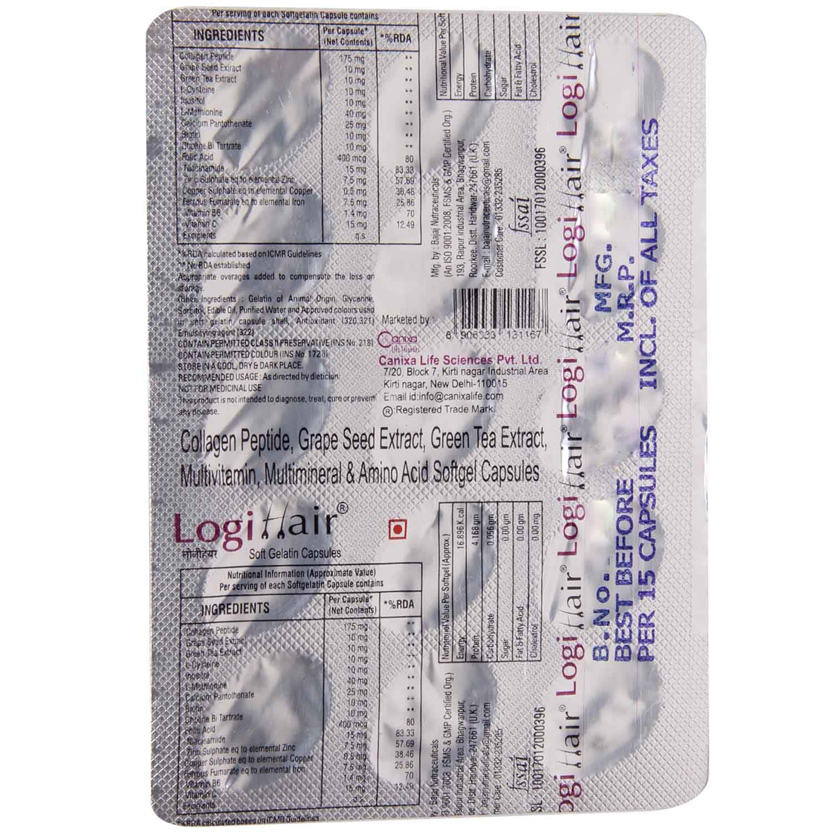 Logihair Capsule 15's, Pack of 15 Logihair Capsule 15's, Pack of 15