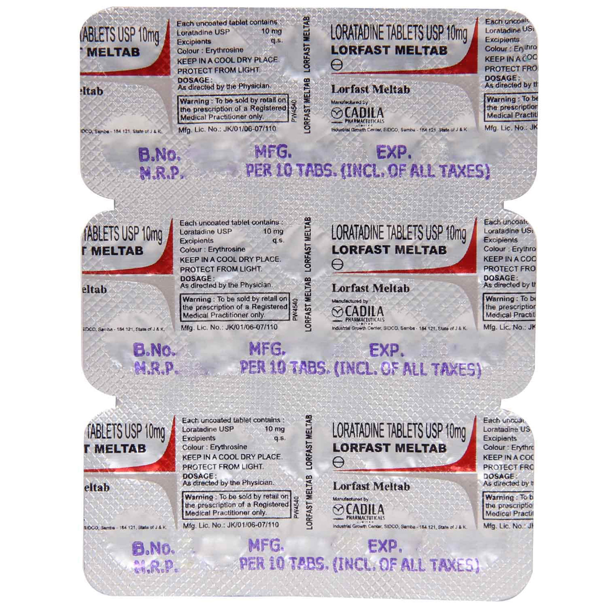 Lorfast Meltab Tablet 10's, Pack of 10 TABLETS Lorfast Meltab Tablet 10's, Pack of 10 TABLETS