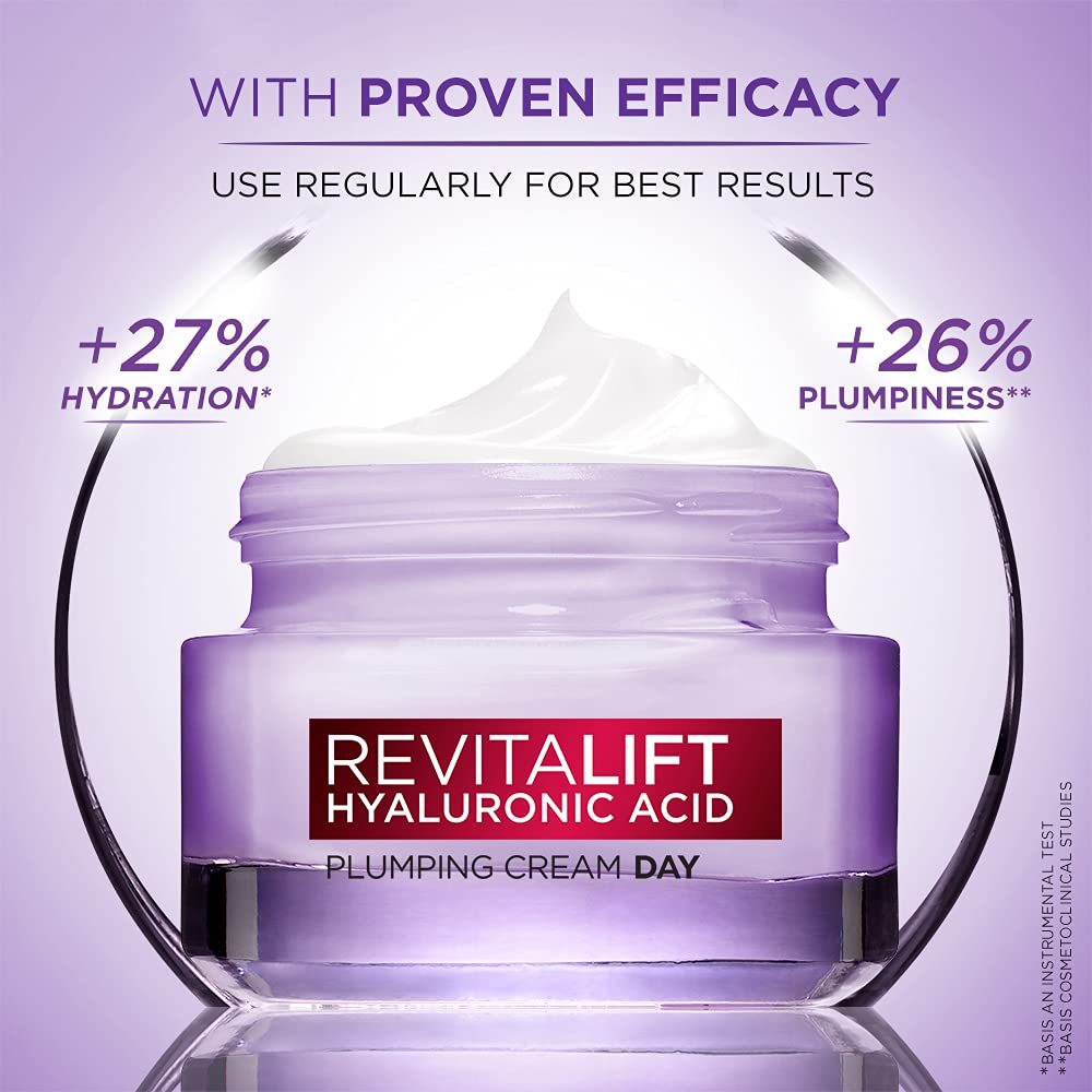 L'Oreal Paris Revitalift Hyaluronic Acid Plumping Day Cream 15 ml | Hyaluronic Acid | Hydrate & Plumps Skin | Gives Soft, Smooth & Youthful Radiant Skin, Pack of 1 L'Oreal Paris Revitalift Hyaluronic Acid Plumping Day Cream 15 ml | Hyaluronic Acid | Hydrate & Plumps Skin | Gives Soft, Smooth & Youthful Radiant Skin, Pack of 1