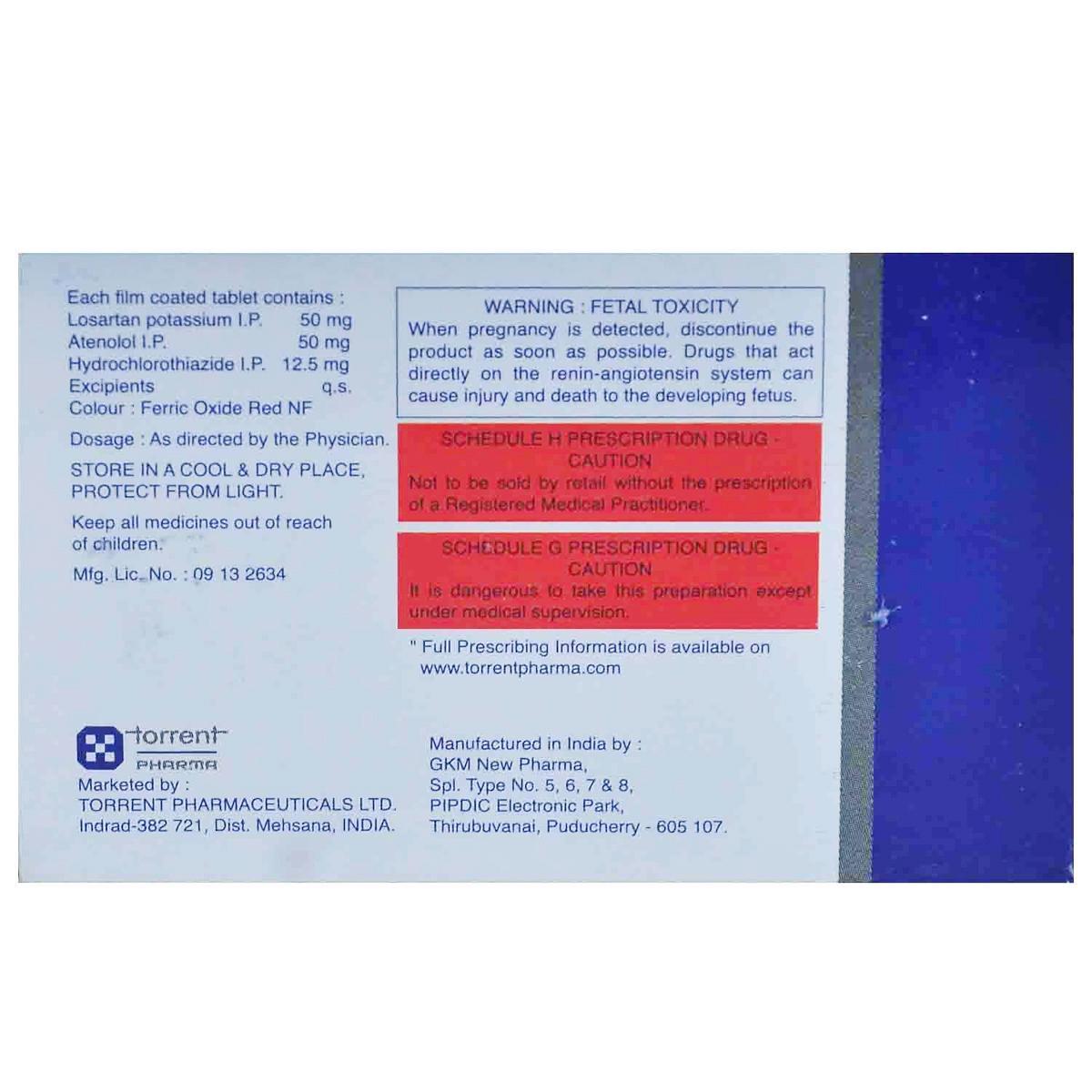 LOSAR BETA H TABLET, Pack of 10 TABLETS LOSAR BETA H TABLET, Pack of 10 TABLETS