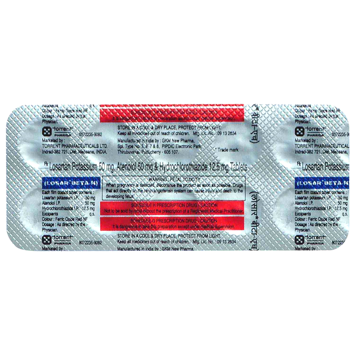 LOSAR BETA H TABLET, Pack of 10 TABLETS LOSAR BETA H TABLET, Pack of 10 TABLETS