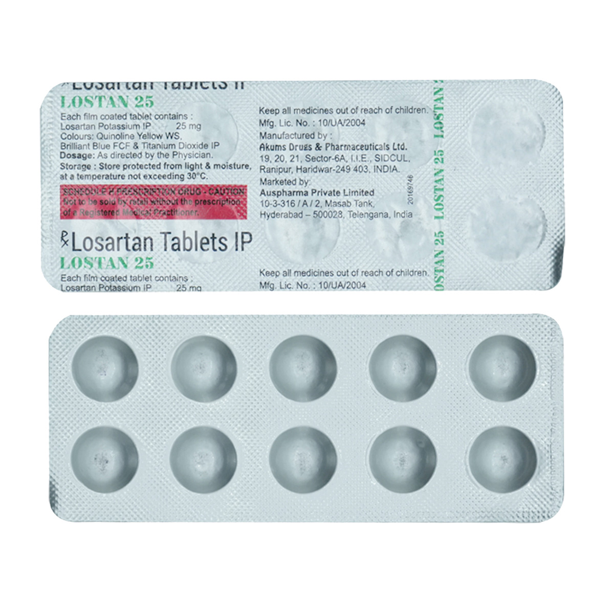 Lostan 25 Tablet 10's, Pack of 10 TABLETS Lostan 25 Tablet 10's, Pack of 10 TABLETS
