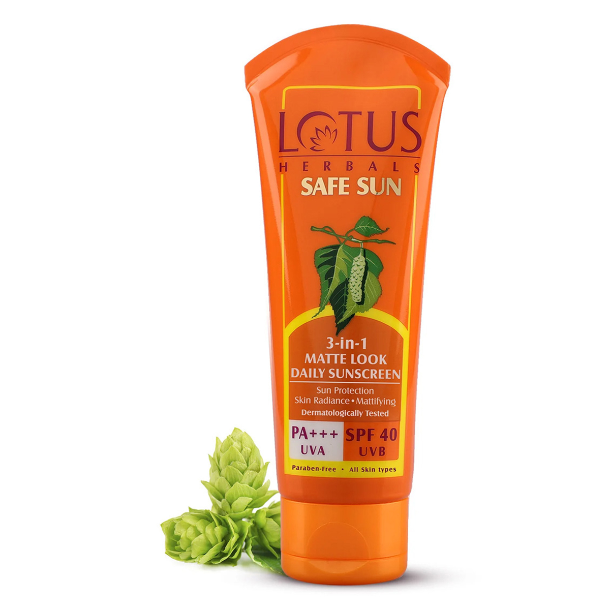 Lotus Herbals Safe Sun 3-In-1 Matte Look SPF 40 PA+++ Daily Sunscreen Cream, 50 gm, Pack of 1 Lotus Herbals Safe Sun 3-In-1 Matte Look SPF 40 PA+++ Daily Sunscreen Cream, 50 gm, Pack of 1