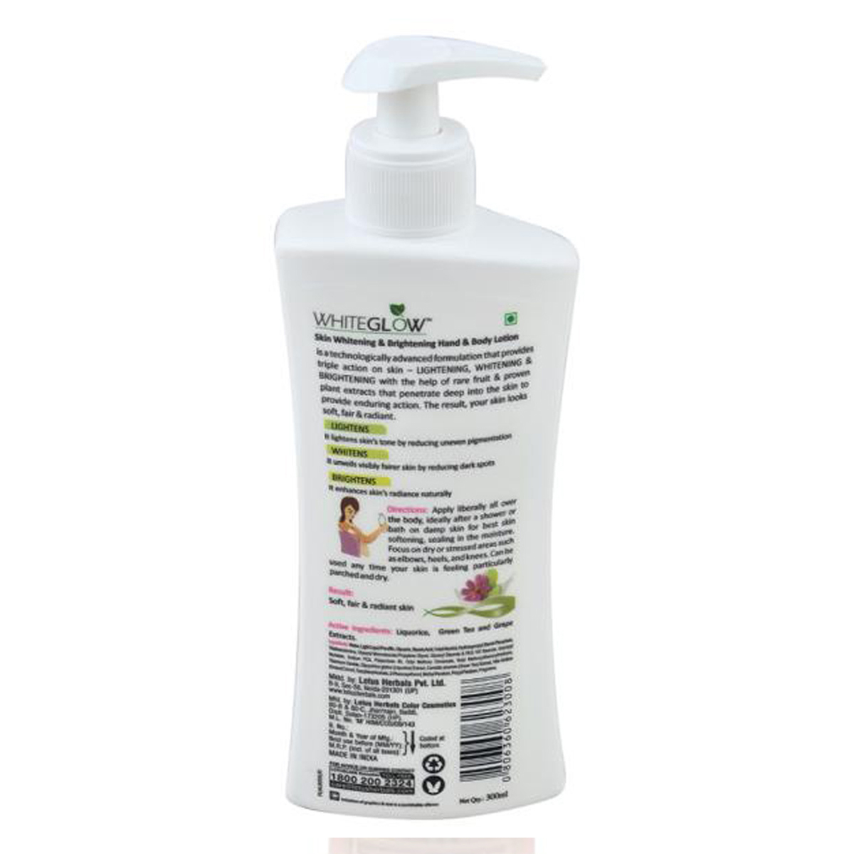 Lotus Herbals Whiteglow Hand & Body Lotion SPF 25 PA+++, 300 ml, Pack of 1 Lotus Herbals Whiteglow Hand & Body Lotion SPF 25 PA+++, 300 ml, Pack of 1