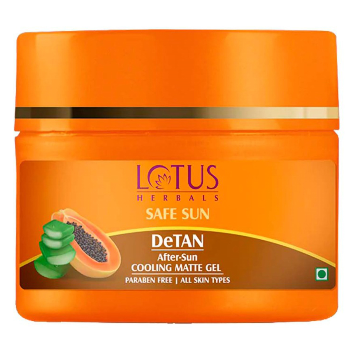 Lotus Herbals Safe Sun DeTan After-Sun Cooling Matte Gel 100 gm | Aloevera & Papaya | Removes Suntan | Hydrates Skin | Non Sticky | For All Skin Type, Pack of 1 Lotus Herbals Safe Sun DeTan After-Sun Cooling Matte Gel 100 gm | Aloevera & Papaya | Removes Suntan | Hydrates Skin | Non Sticky | For All Skin Type, Pack of 1