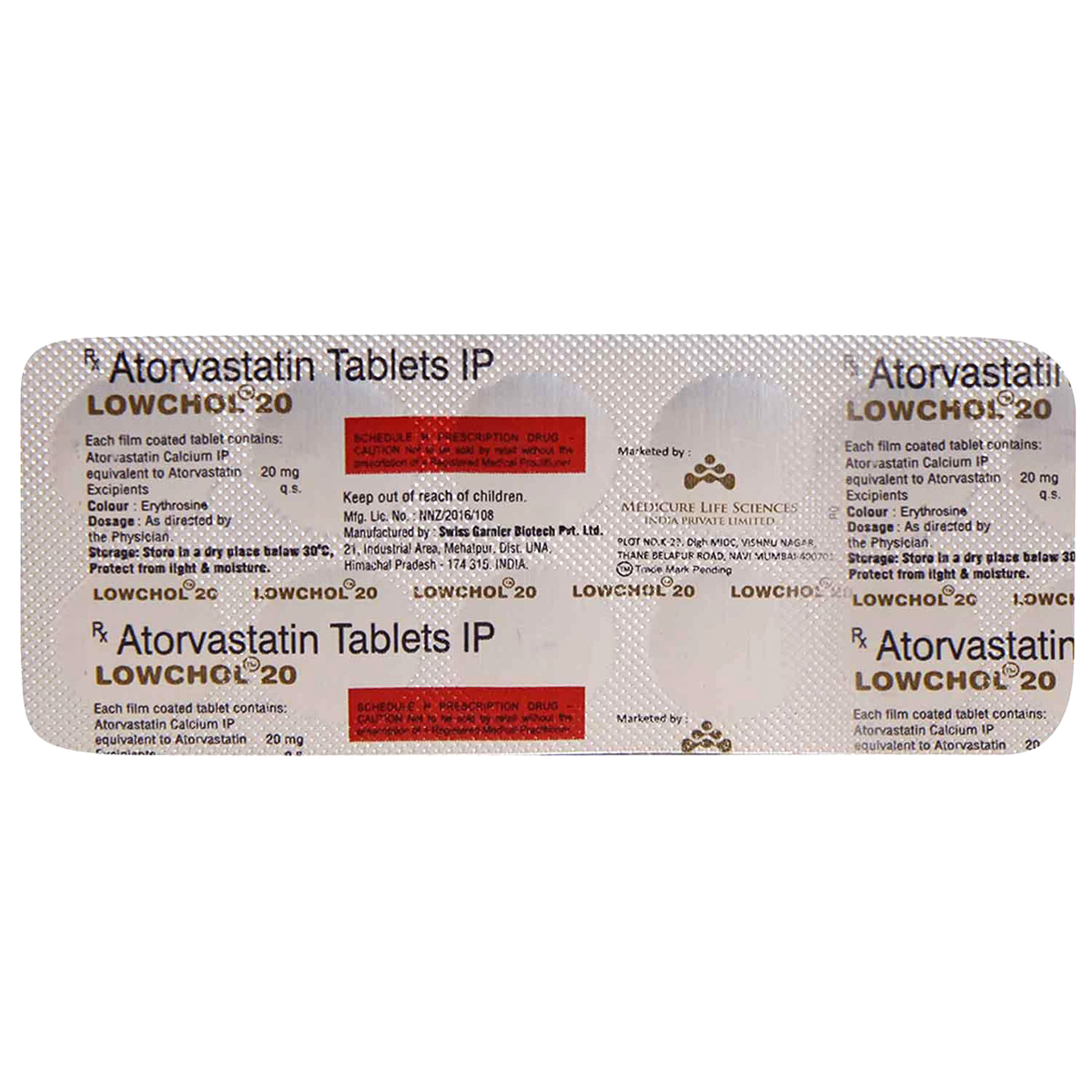 Lowchol 20 Tablet 10's, Pack of 10 TabletS Lowchol 20 Tablet 10's, Pack of 10 TabletS
