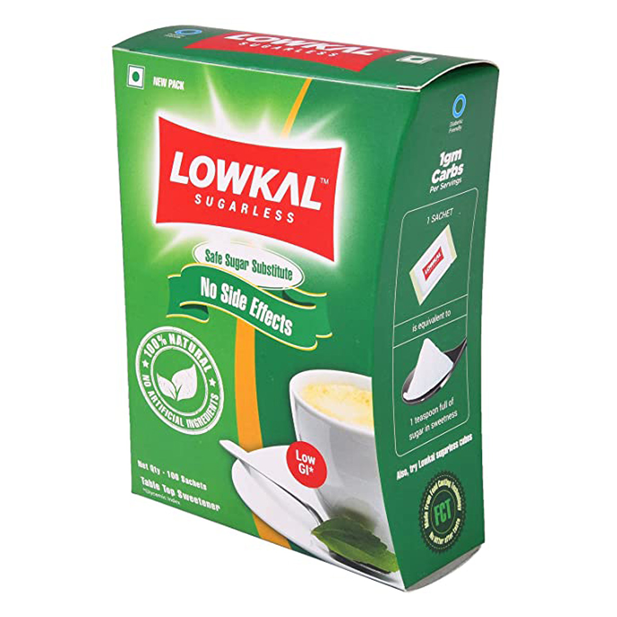 Lowkal Natural Sugar Free From Stevia, 100 gm (100 sachets x 1 gm), Pack of 1 Lowkal Natural Sugar Free From Stevia, 100 gm (100 sachets x 1 gm), Pack of 1