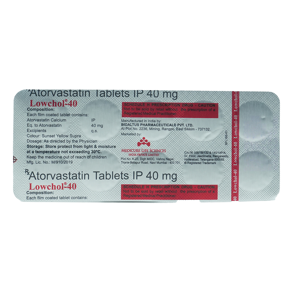 Lowchol-40 Tablet 10's, Pack of 10 TABLETS Lowchol-40 Tablet 10's, Pack of 10 TABLETS