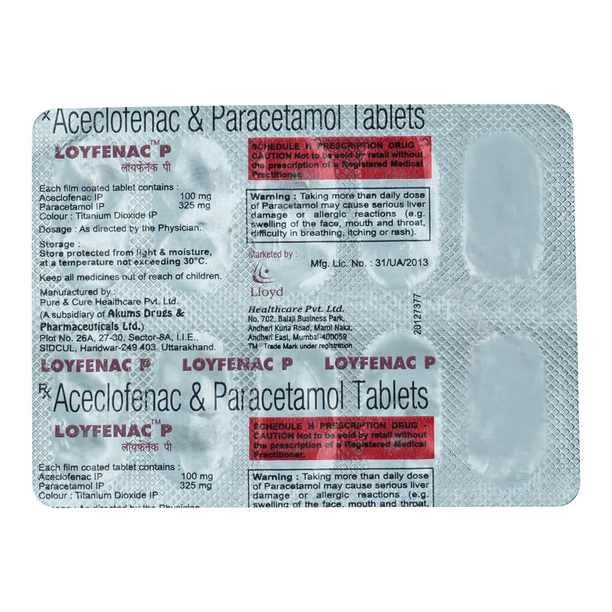 Loyfenac-P Tablet 10's, Pack of 10 TabletS Loyfenac-P Tablet 10's, Pack of 10 TabletS