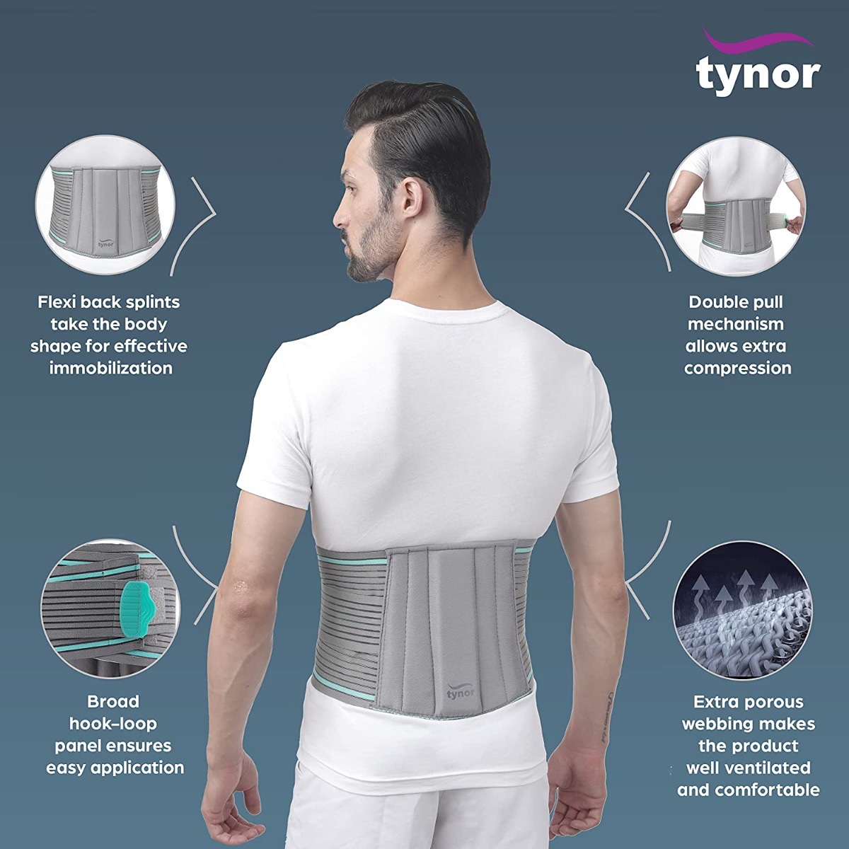 Tynor Lumbo Sacral Belt Medium, 1 Count, Pack of 1 Tynor Lumbo Sacral Belt Medium, 1 Count, Pack of 1