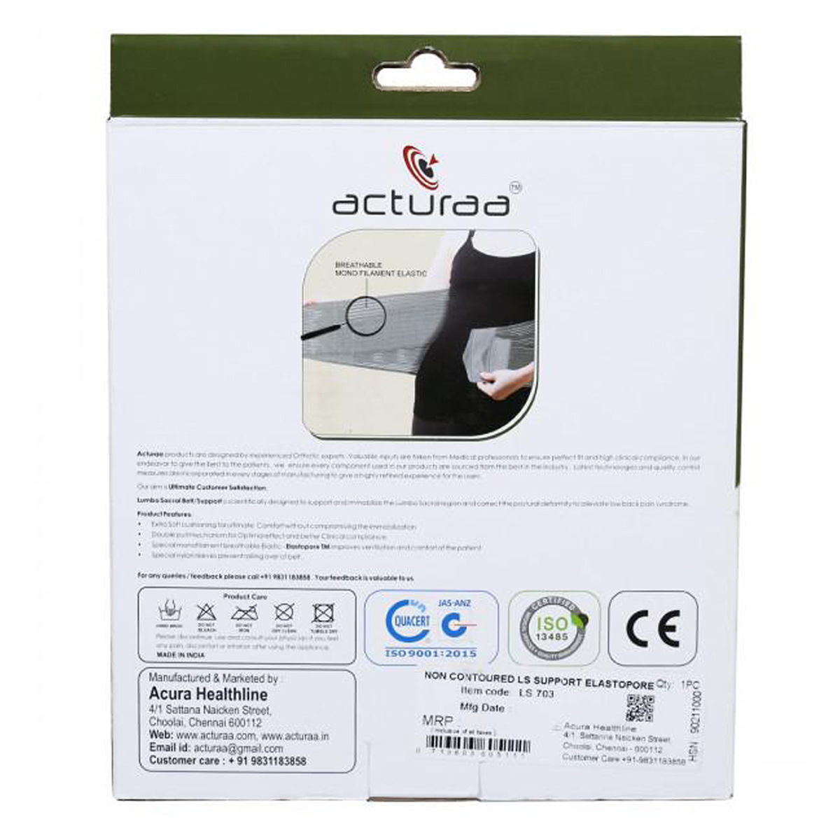 Acura Lumbo Sacral Support Contoured Elastopore XXL, 1 Count, Pack of 1 Acura Lumbo Sacral Support Contoured Elastopore XXL, 1 Count, Pack of 1