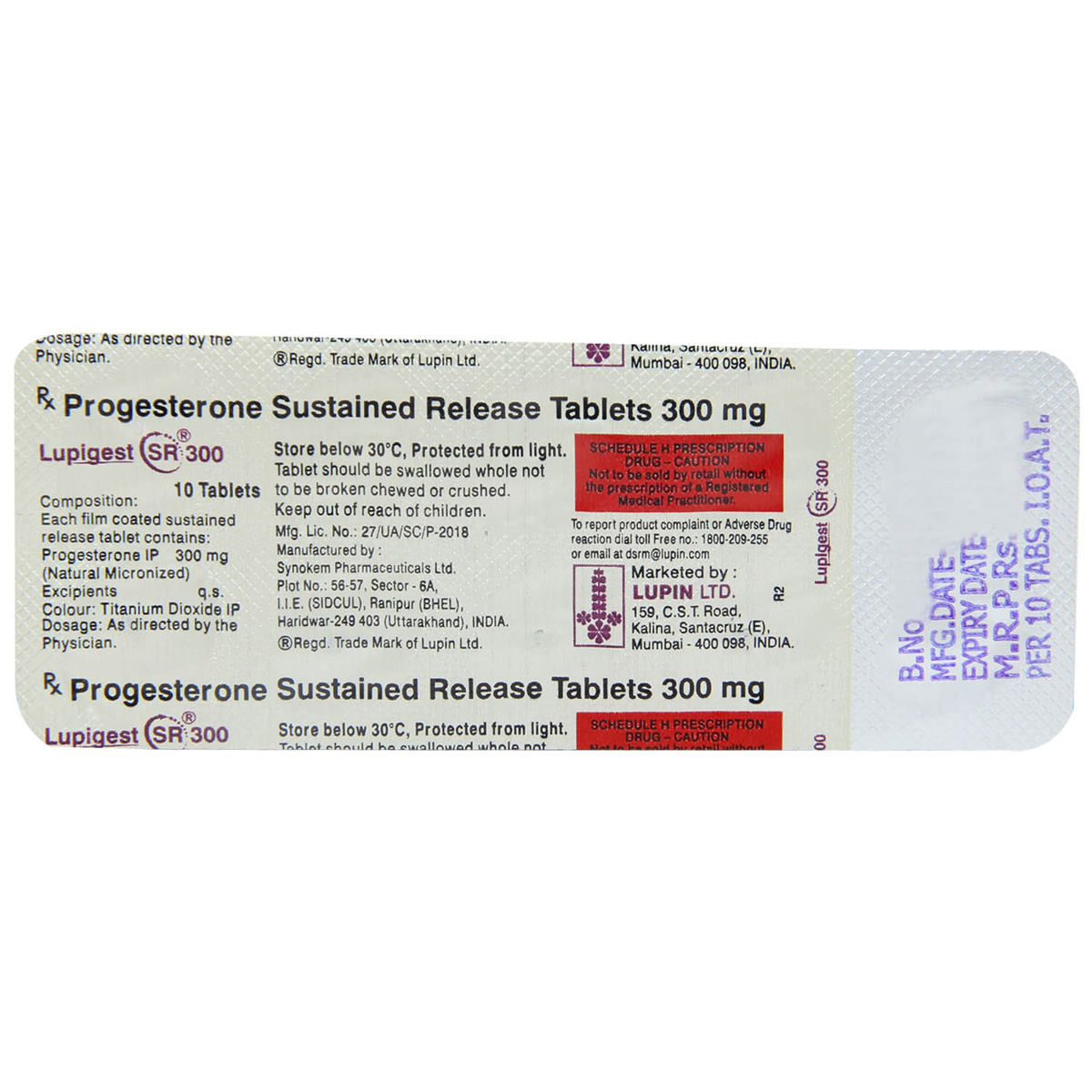 Lupigest SR 300 Tablet 10's, Pack of 10 TABLET SRS Lupigest SR 300 Tablet 10's, Pack of 10 TABLET SRS