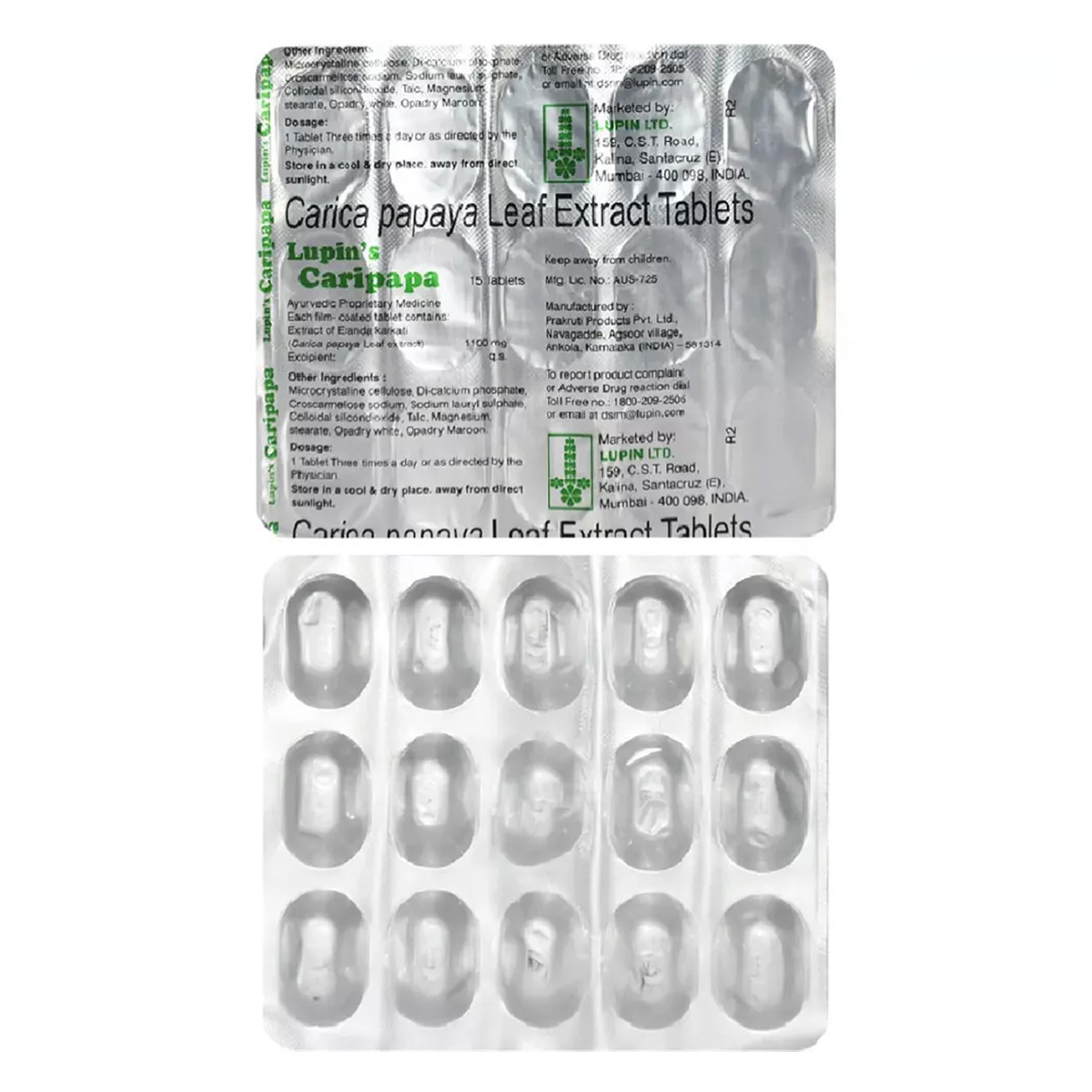 Caripapa, 15 Tablets, Pack of 15 Caripapa, 15 Tablets, Pack of 15