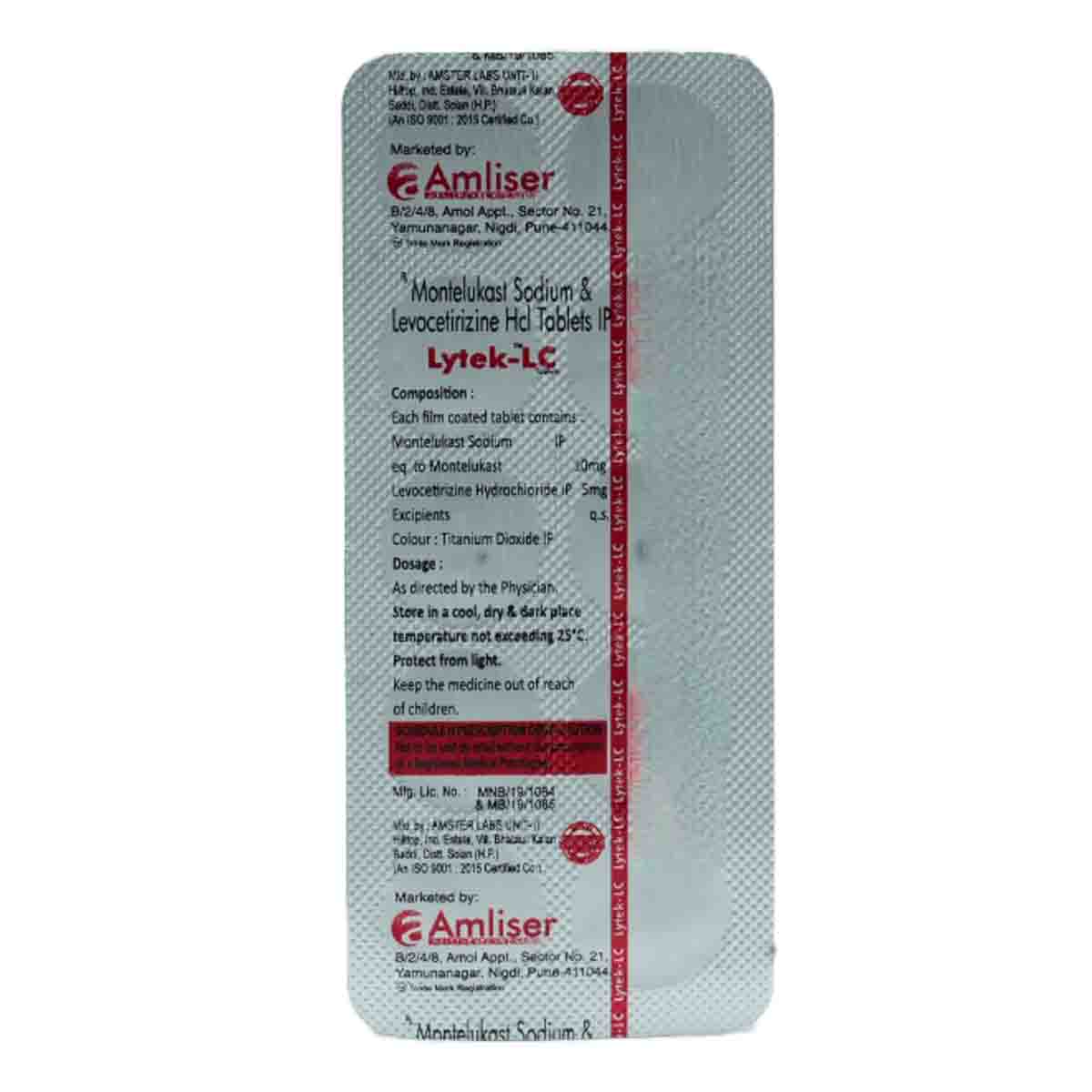 Lytek-LC 10/5 Tablet 10's, Pack of 10 TabletS Lytek-LC 10/5 Tablet 10's, Pack of 10 TabletS