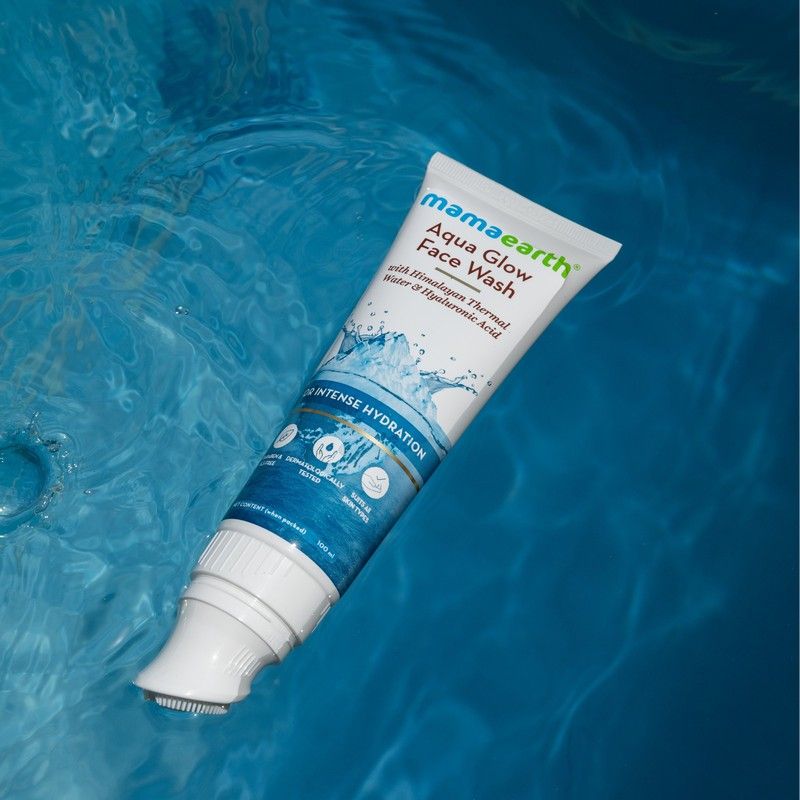 Mamaearth Aqua Glow Face Wash 100 ml | With Himalayan Thermal Water & Hyaluronic Acid | Intense Skin Hydration | Keep Skin Soft & Glowing | For All Skin Type, Pack of 1 Mamaearth Aqua Glow Face Wash 100 ml | With Himalayan Thermal Water & Hyaluronic Acid | Intense Skin Hydration | Keep Skin Soft & Glowing | For All Skin Type, Pack of 1