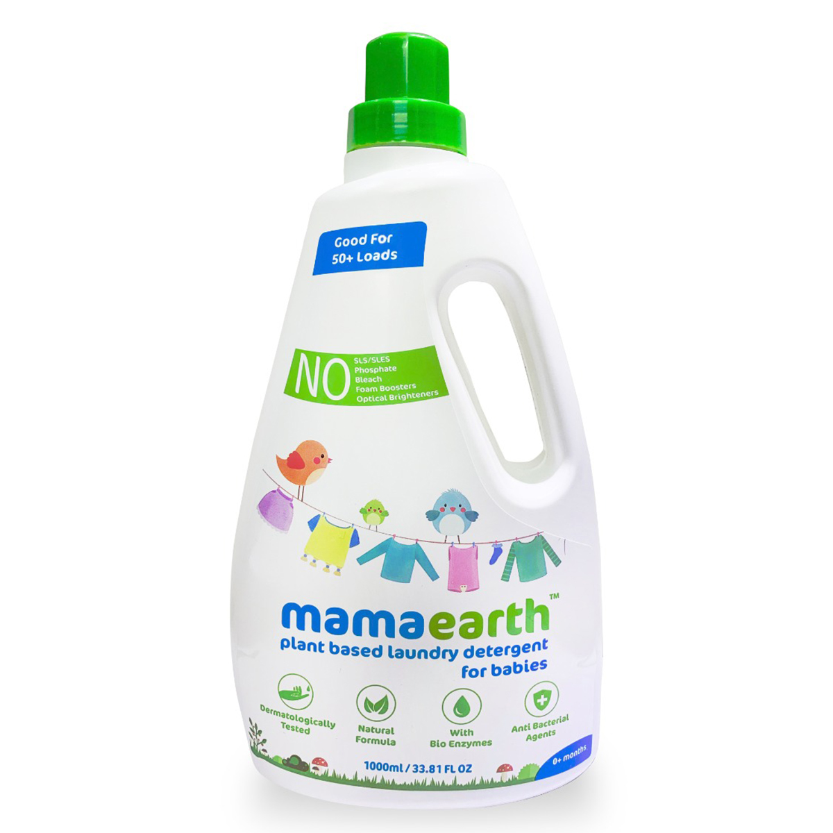 Mamaearth Plant Based Baby Laundry Liquid Detergent for 0+ Months, 1000 ml, Pack of 1 Mamaearth Plant Based Baby Laundry Liquid Detergent for 0+ Months, 1000 ml, Pack of 1