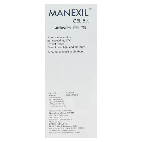 Manexil 5% Gel 60 gm, Pack of 1 GEL Manexil 5% Gel 60 gm, Pack of 1 GEL
