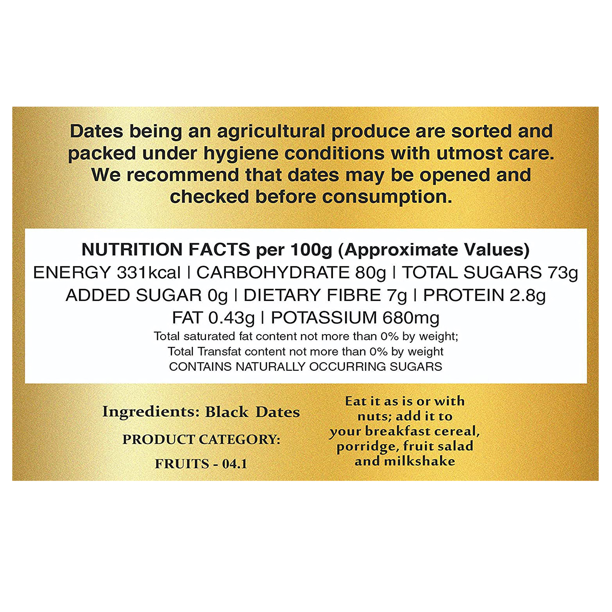 Manna Black Fard Dates, 180 gm, Pack of 1 Manna Black Fard Dates, 180 gm, Pack of 1