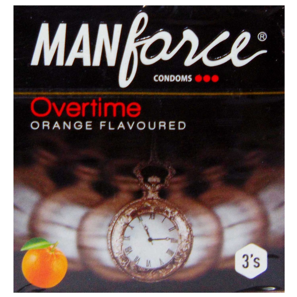 Manforce Overtime 3 In 1 Orange Flavoured Condoms, 3 Count, Pack of 1 Manforce Overtime 3 In 1 Orange Flavoured Condoms, 3 Count, Pack of 1