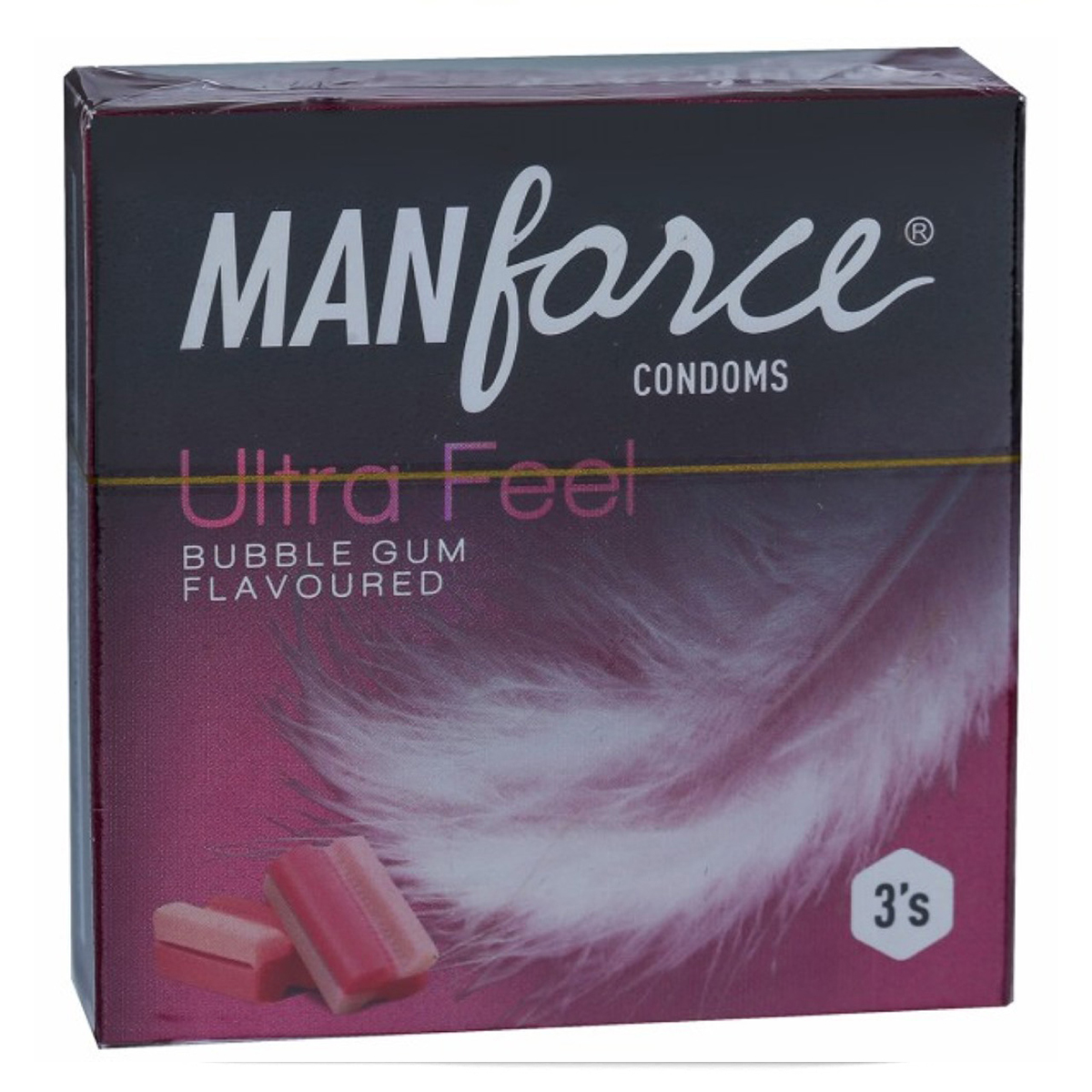Manforce Ultra Feel Bubble Gum Condoms, 3 Count, Pack of 1 Manforce Ultra Feel Bubble Gum Condoms, 3 Count, Pack of 1