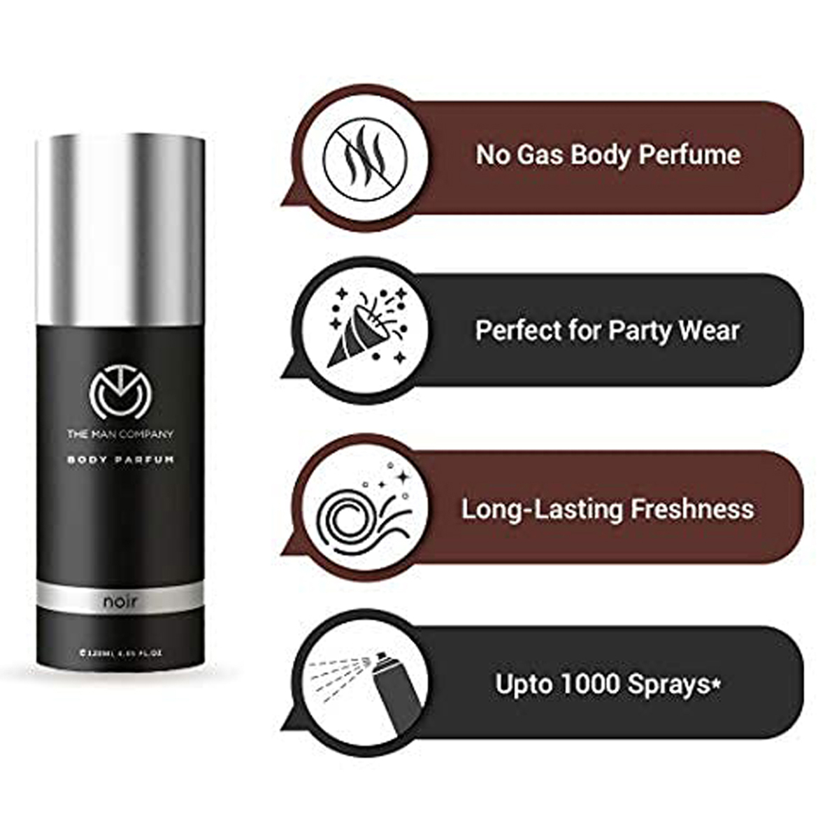 The Man Company Noir Body Perfume, 120 ml, Pack of 1 The Man Company Noir Body Perfume, 120 ml, Pack of 1
