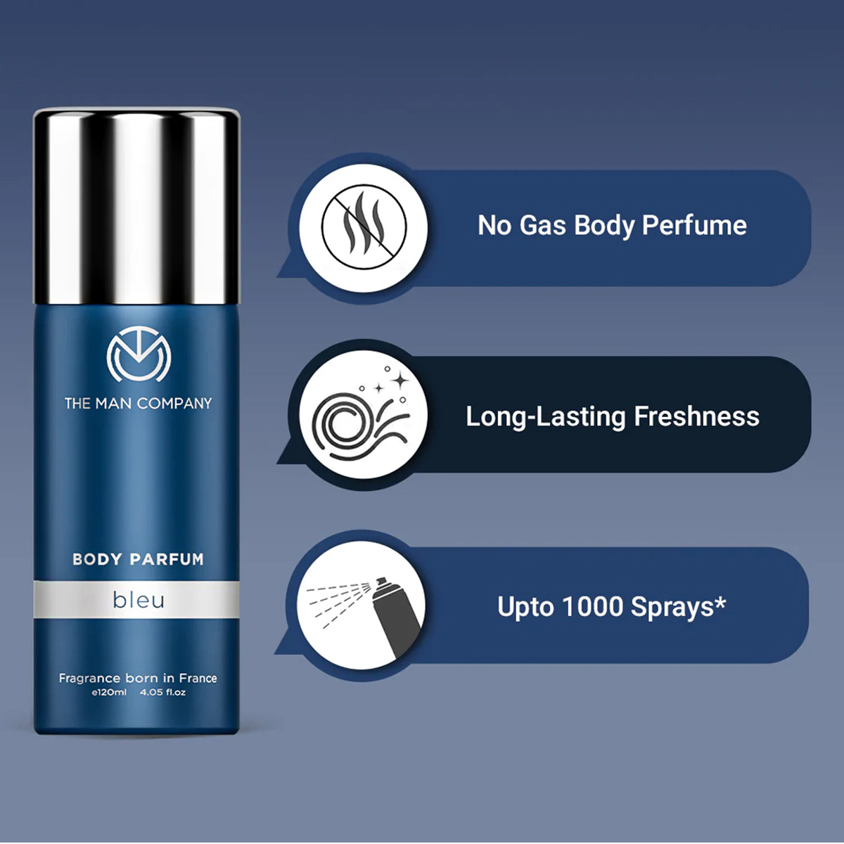 The Man Company Bleu Body Perfume, 120 ml, Pack of 1 The Man Company Bleu Body Perfume, 120 ml, Pack of 1