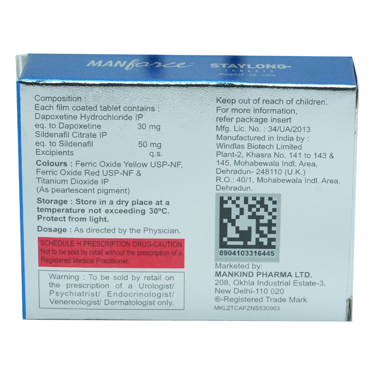 Manforce Staylong Tablet 4's, Pack of 4 TabletS Manforce Staylong Tablet 4's, Pack of 4 TabletS