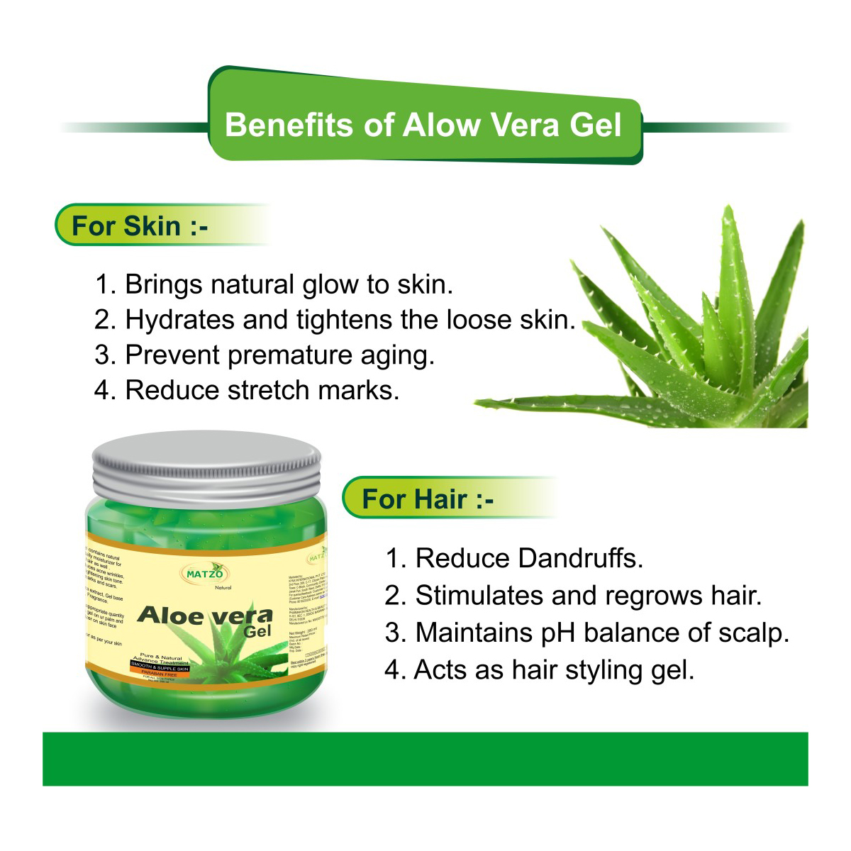 Matzo Aloe Vera Gel 200 ml | For Skin & Hair | For All Skin Type, Pack of 1 Matzo Aloe Vera Gel 200 ml | For Skin & Hair | For All Skin Type, Pack of 1