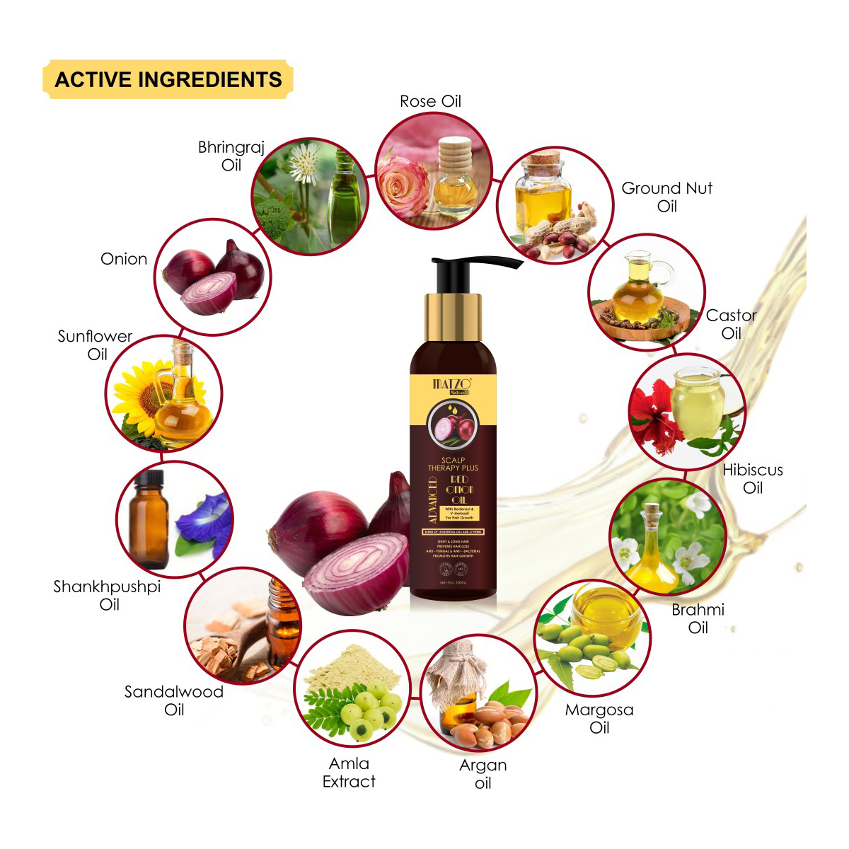 Matzo Scalp Therapyplus Red Onion Oil, 200 ml, Pack of 1 Matzo Scalp Therapyplus Red Onion Oil, 200 ml, Pack of 1