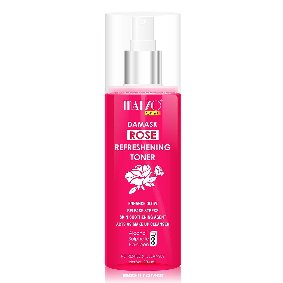 Matzo Damask Rose Refreshing Toner 200 ml | Refreshes & Cleanses | Clears Makeup | Enhance Glow | 100% Natural | For Men & Women, Pack of 1 Matzo Damask Rose Refreshing Toner 200 ml | Refreshes & Cleanses | Clears Makeup | Enhance Glow | 100% Natural | For Men & Women, Pack of 1