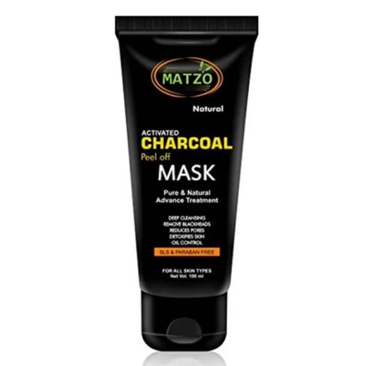 Matzo Activated Charcoal Peeloff Mask 100 ml | With Activated Charcoal | Deep Cleansing & Detoxify | Removes Blackheads, Excess Oil & Dirt | For All Skin Type, Pack of 1 Matzo Activated Charcoal Peeloff Mask 100 ml | With Activated Charcoal | Deep Cleansing & Detoxify | Removes Blackheads, Excess Oil & Dirt | For All Skin Type, Pack of 1