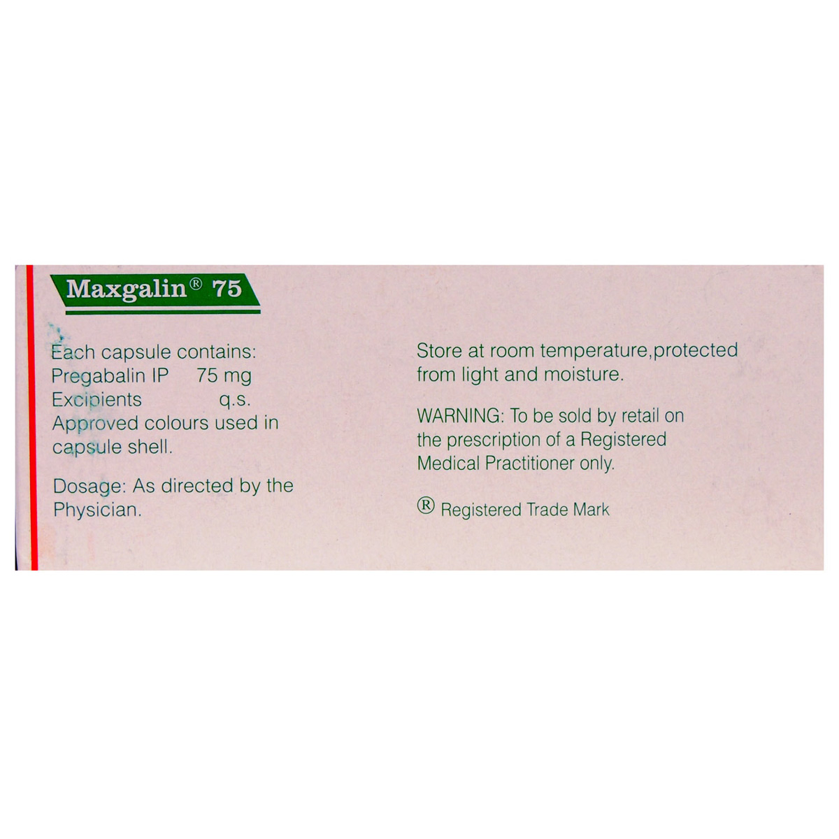Maxgalin 75 Capsule 10's, Pack of 10 CAPSULES Maxgalin 75 Capsule 10's, Pack of 10 CAPSULES