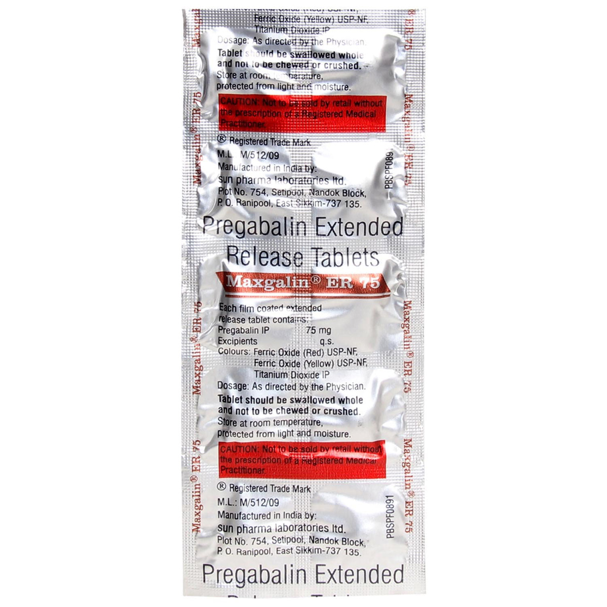 Maxgalin ER 75 Tablet 10's, Pack of 10 TABLETS Maxgalin ER 75 Tablet 10's, Pack of 10 TABLETS