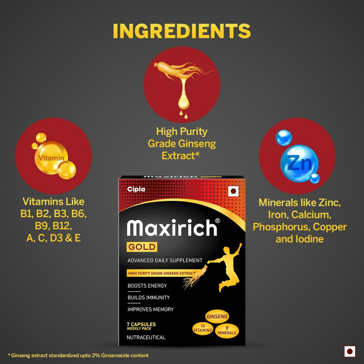 Maxirich Gold, 7 Capsules, Pack of 7 Maxirich Gold, 7 Capsules, Pack of 7