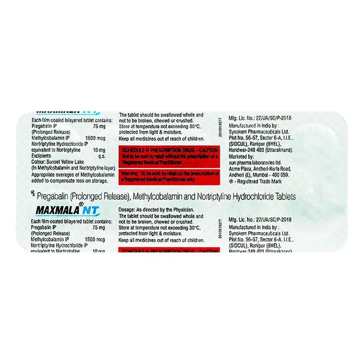 Maxmala NT 75 mg/1500 mcg/10 mg Tablet 10's, Pack of 10 TabletS Maxmala NT 75 mg/1500 mcg/10 mg Tablet 10's, Pack of 10 TabletS