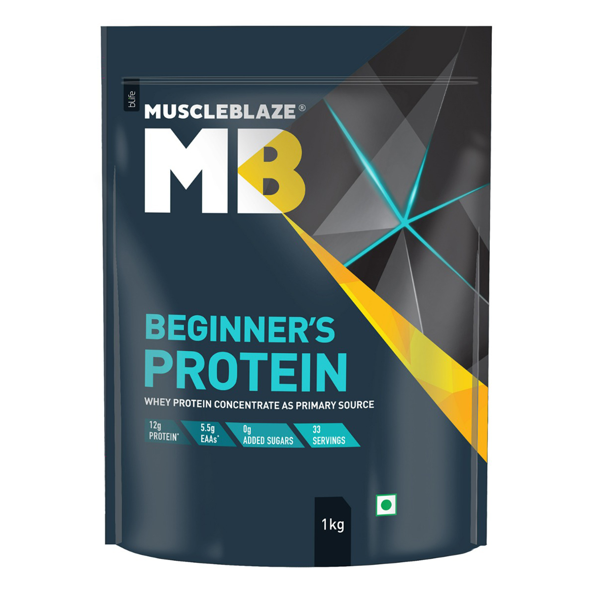 MuscleBlaze Beginner's Whey Protein Concentrate Chocolate Flavour Powder, 1 kg, Pack of 1 MuscleBlaze Beginner's Whey Protein Concentrate Chocolate Flavour Powder, 1 kg, Pack of 1