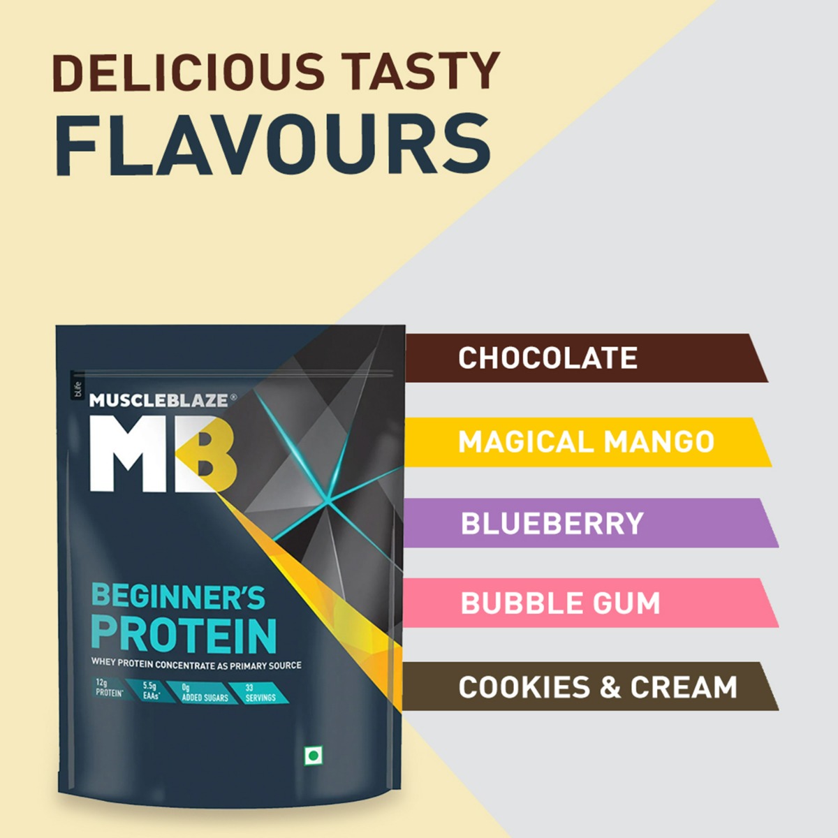 MuscleBlaze Beginner's Whey Protein Concentrate Chocolate Flavour Powder, 1 kg, Pack of 1 MuscleBlaze Beginner's Whey Protein Concentrate Chocolate Flavour Powder, 1 kg, Pack of 1