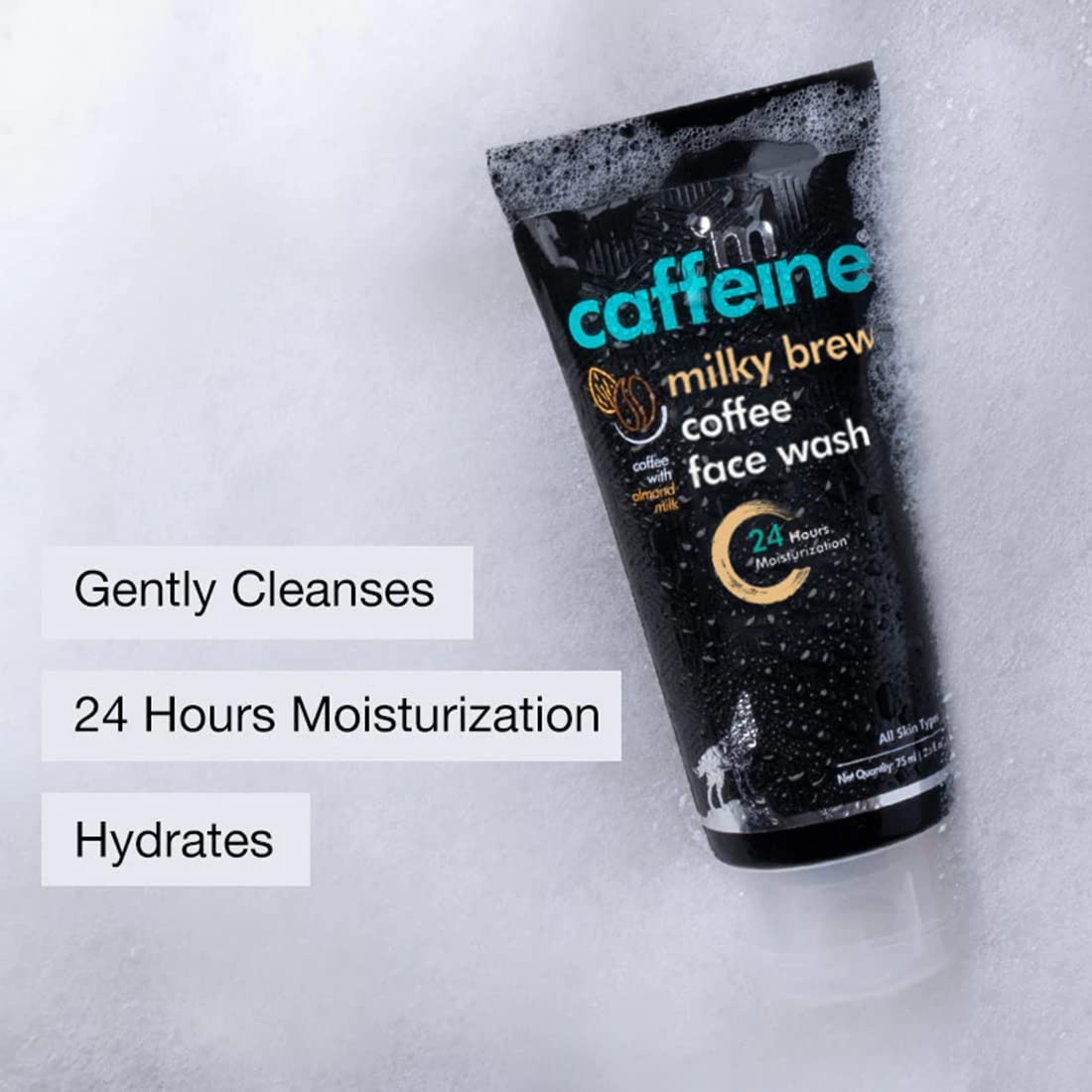 Mcaffeine Milky Brew Coffee Face Wash 75 ml | Coffee, Almond Milk | Provides 24Hrs Of Moisturization | Gentle Cleansing & Hydration | For Both Men & Women | For Dry Skin, All Skin Type, Pack of 1 Mcaffeine Milky Brew Coffee Face Wash 75 ml | Coffee, Almond Milk | Provides 24Hrs Of Moisturization | Gentle Cleansing & Hydration | For Both Men & Women | For Dry Skin, All Skin Type, Pack of 1