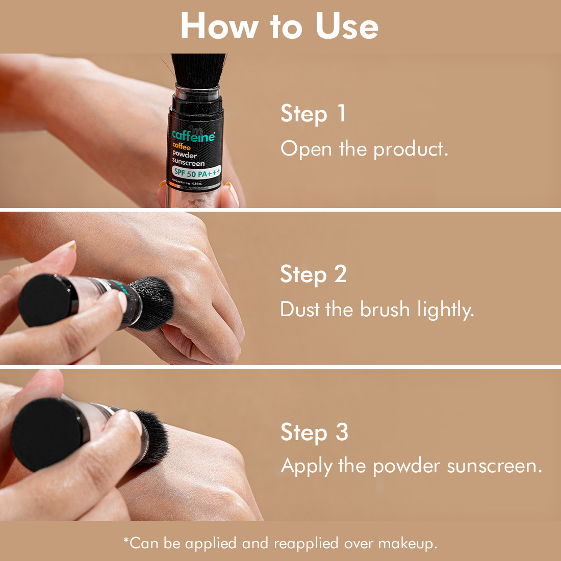 Mcaffeine Coffee Powder SPF 50 PA+++ Sunscreen, 4 gm, Pack of 1 Mcaffeine Coffee Powder SPF 50 PA+++ Sunscreen, 4 gm, Pack of 1