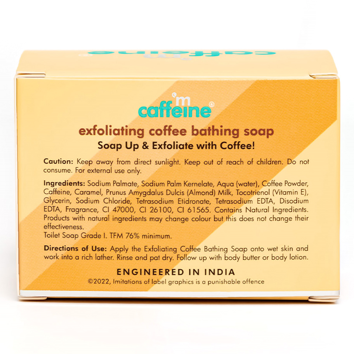 Mcaffeine Exfoliating Coffee Bathing Soap 75 gm | Coffee, Caffeine, Almond Milk & Caramel | Exfoliates, Polishes & Moisturizes Skin | For Tan Removal | Coffee Aroma | For All Skin Type, Pack of 1 Mcaffeine Exfoliating Coffee Bathing Soap 75 gm | Coffee, Caffeine, Almond Milk & Caramel | Exfoliates, Polishes & Moisturizes Skin | For Tan Removal | Coffee Aroma | For All Skin Type, Pack of 1