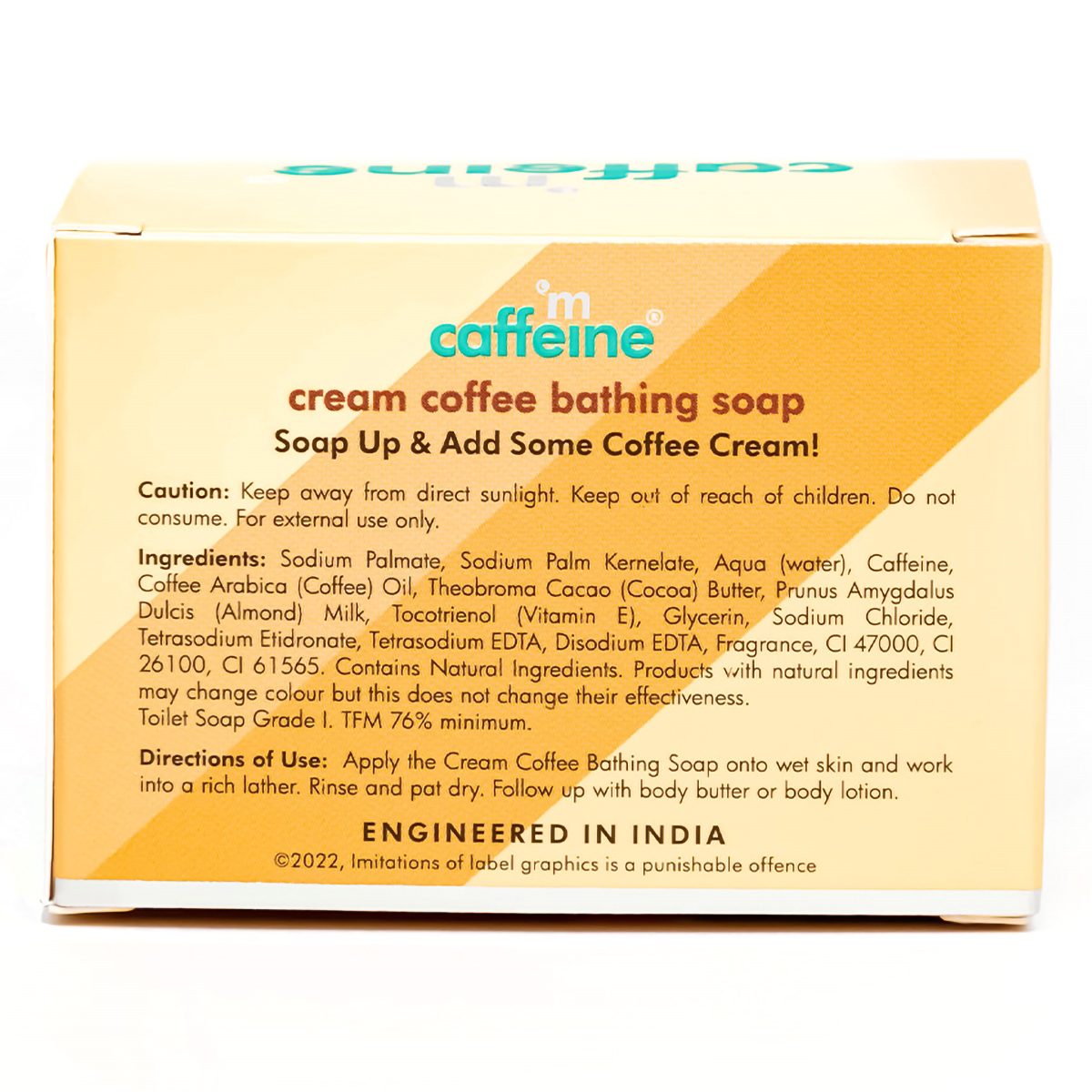 Mcaffeine Cream Coffee Bathing Soap 75 gm | Coffee, Almond Milk & Cocoa Butter | For Deep Moisturization | Nourishes & Tones Skin | With Creamy Coffee Aroma | Natural | For All Skin Type, Pack of 1 Mcaffeine Cream Coffee Bathing Soap 75 gm | Coffee, Almond Milk & Cocoa Butter | For Deep Moisturization | Nourishes & Tones Skin | With Creamy Coffee Aroma | Natural | For All Skin Type, Pack of 1