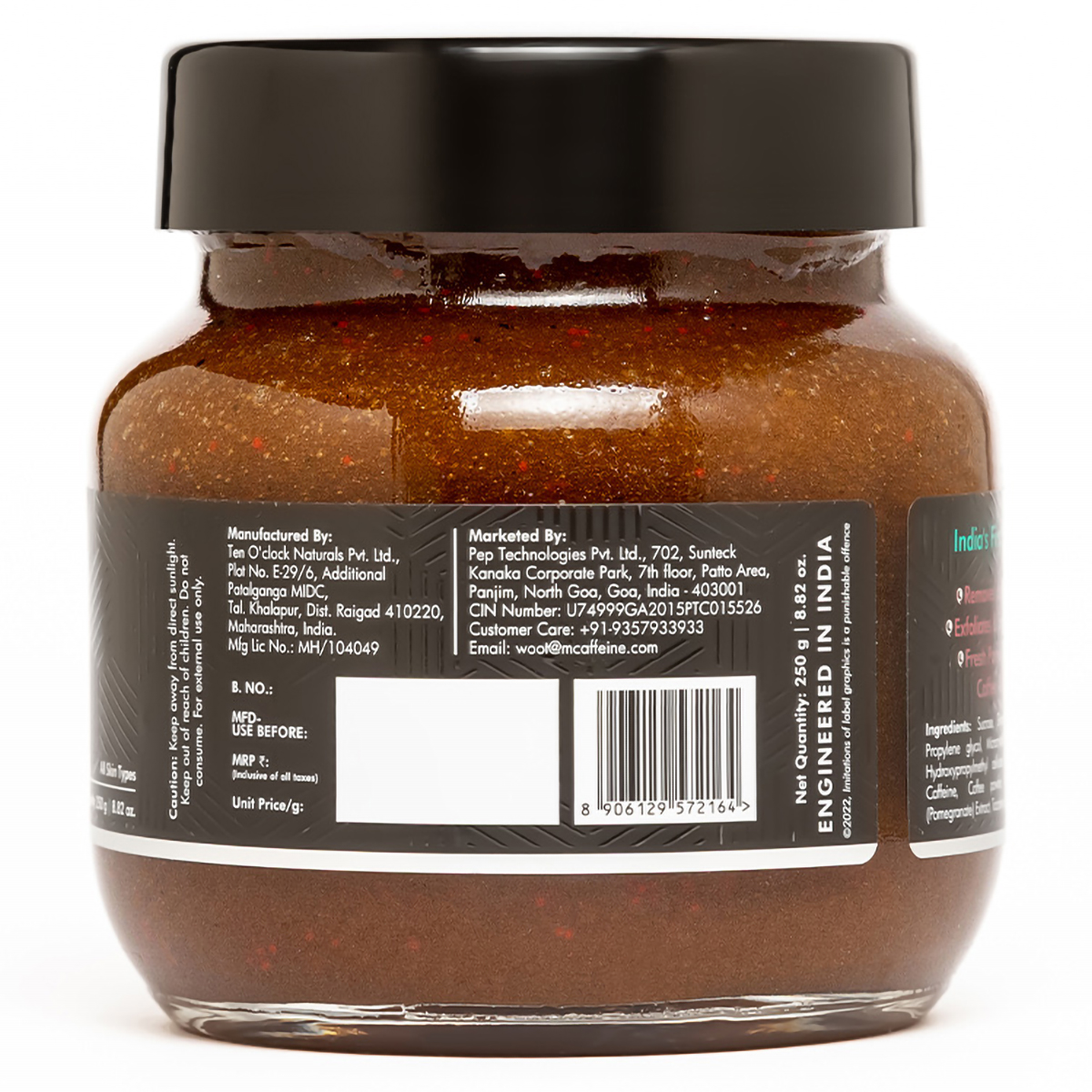 Mcaffeine Coffee Sugar Body Scrub with Pomegranate 250 gm | Blend Of Coffee & Pomegranate | Exfoliates Dead Skin | Smoothens & Even Toned Skin | For Glowing Skin | Fresh Pomegranate Coffee Aroma | For All Skin Type, Pack of 1 Mcaffeine Coffee Sugar Body Scrub with Pomegranate 250 gm | Blend Of Coffee & Pomegranate | Exfoliates Dead Skin | Smoothens & Even Toned Skin | For Glowing Skin | Fresh Pomegranate Coffee Aroma | For All Skin Type, Pack of 1